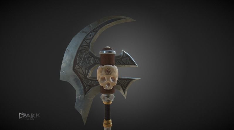 The Viking Axe of Destruction  Low-poly 3D model_1