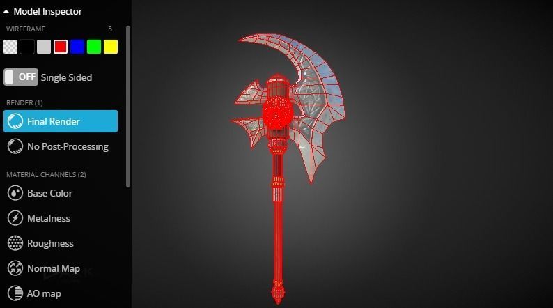 The Viking Axe of Destruction  Low-poly 3D model_3