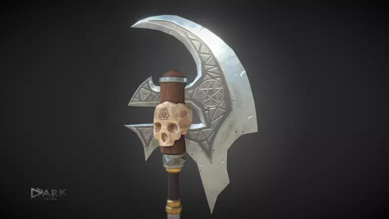 The Viking Axe of Destruction  Low-poly 3D model_0