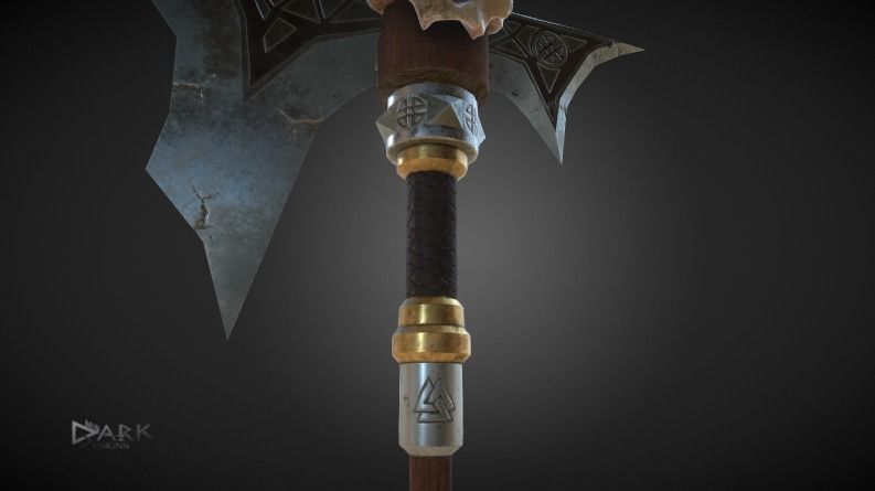 The Viking Axe of Destruction  Low-poly 3D model_2