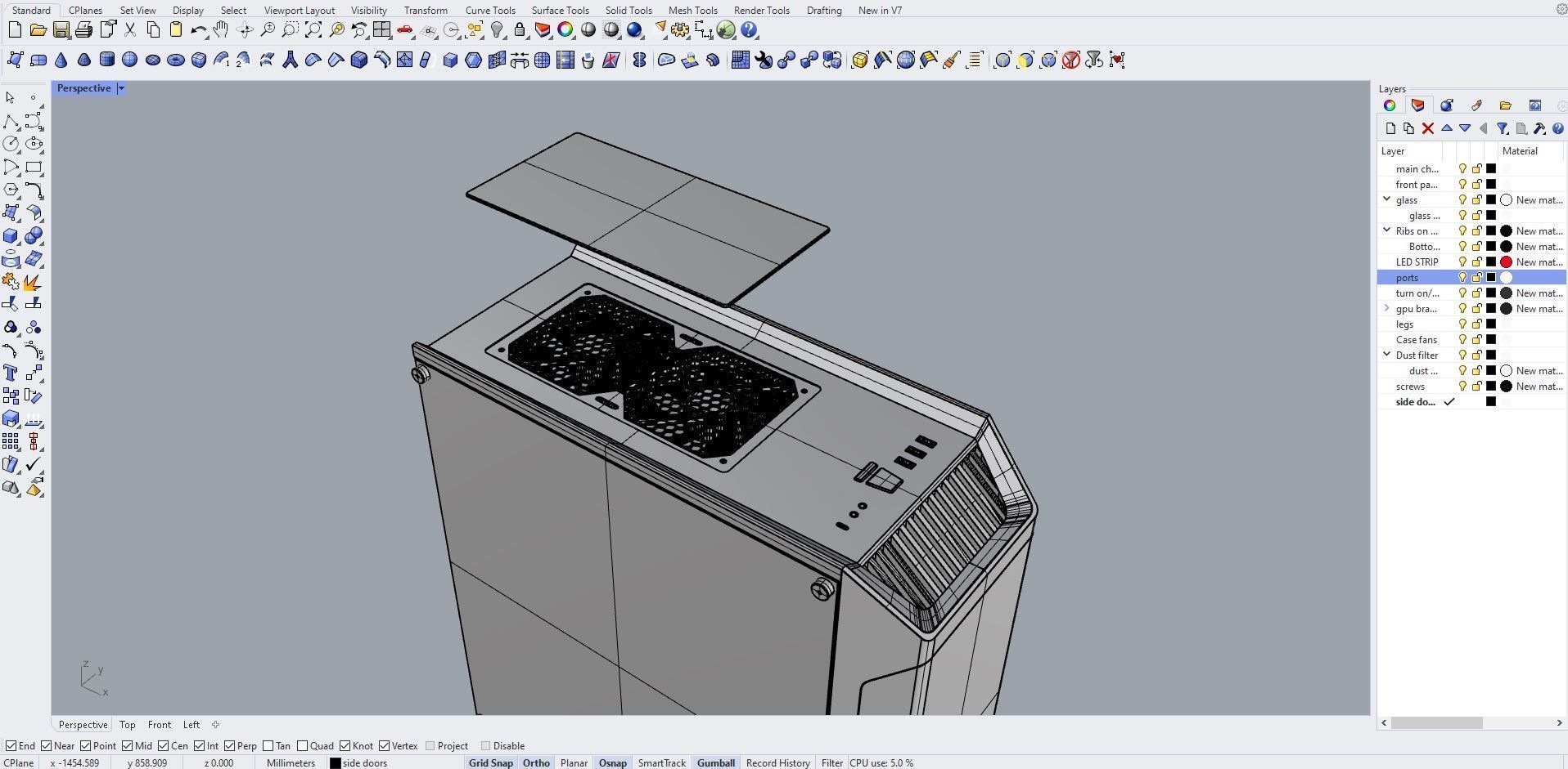 Gaming pc case 3D model_6
