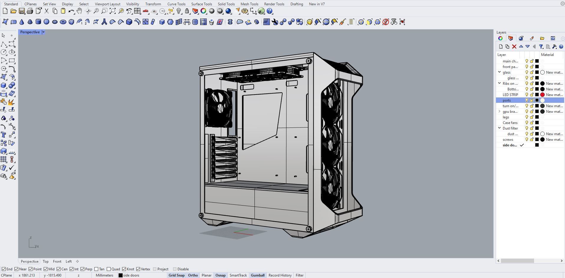 Gaming pc case 3D model_4
