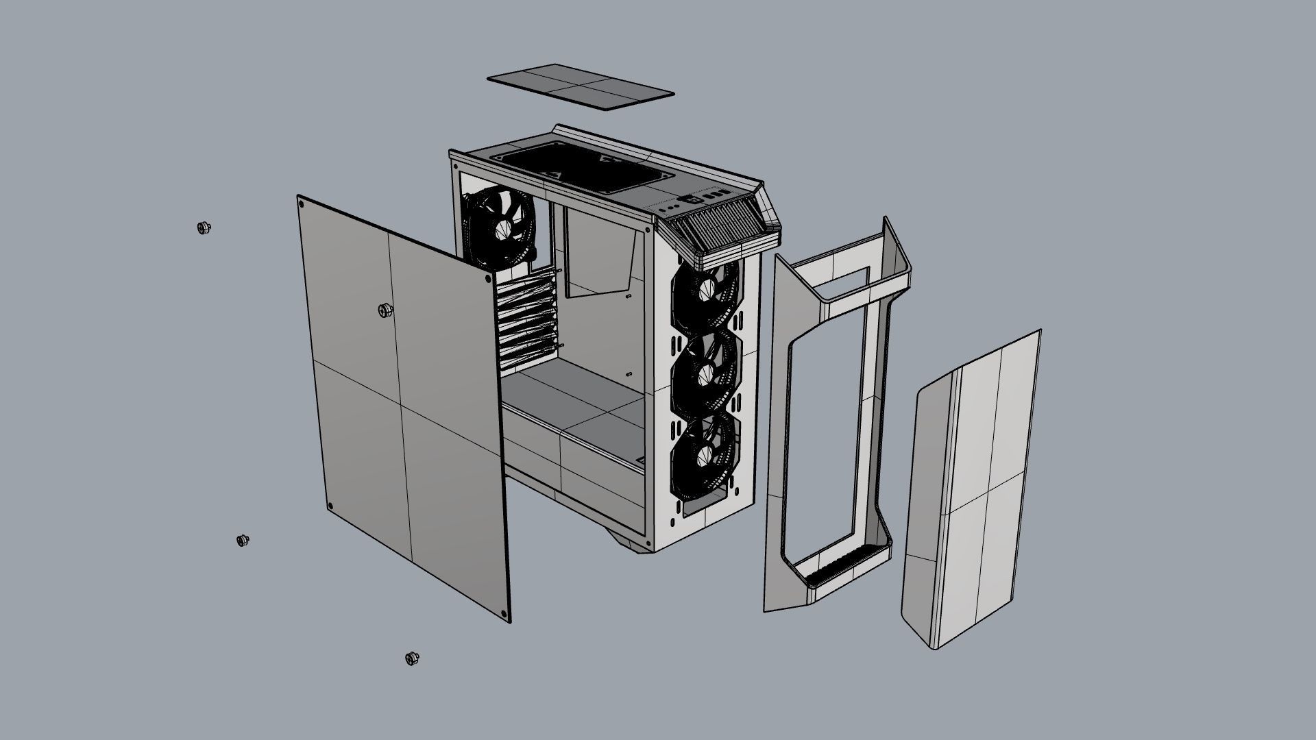Gaming pc case 3D model_7