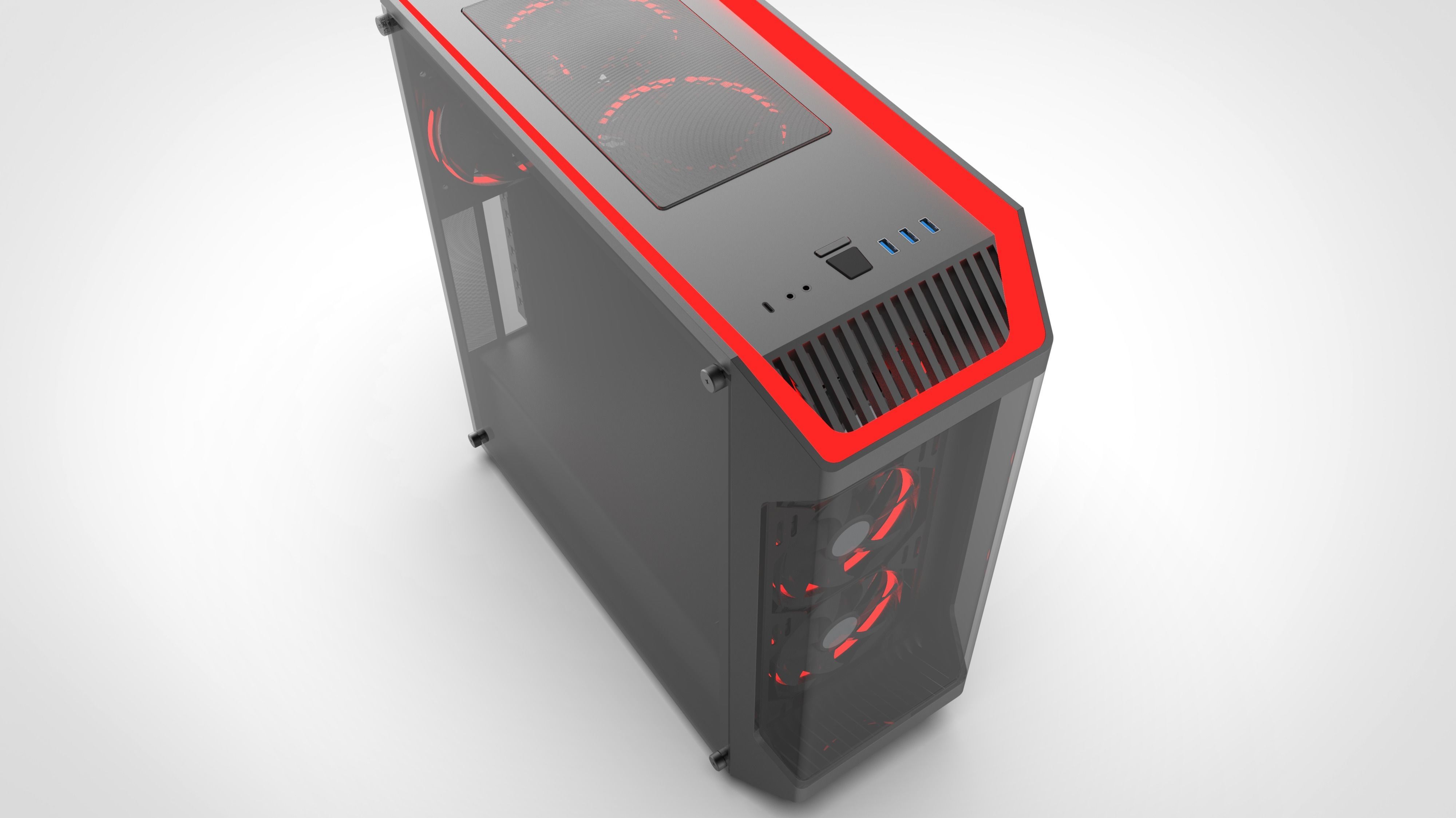 Gaming pc case 3D model_2
