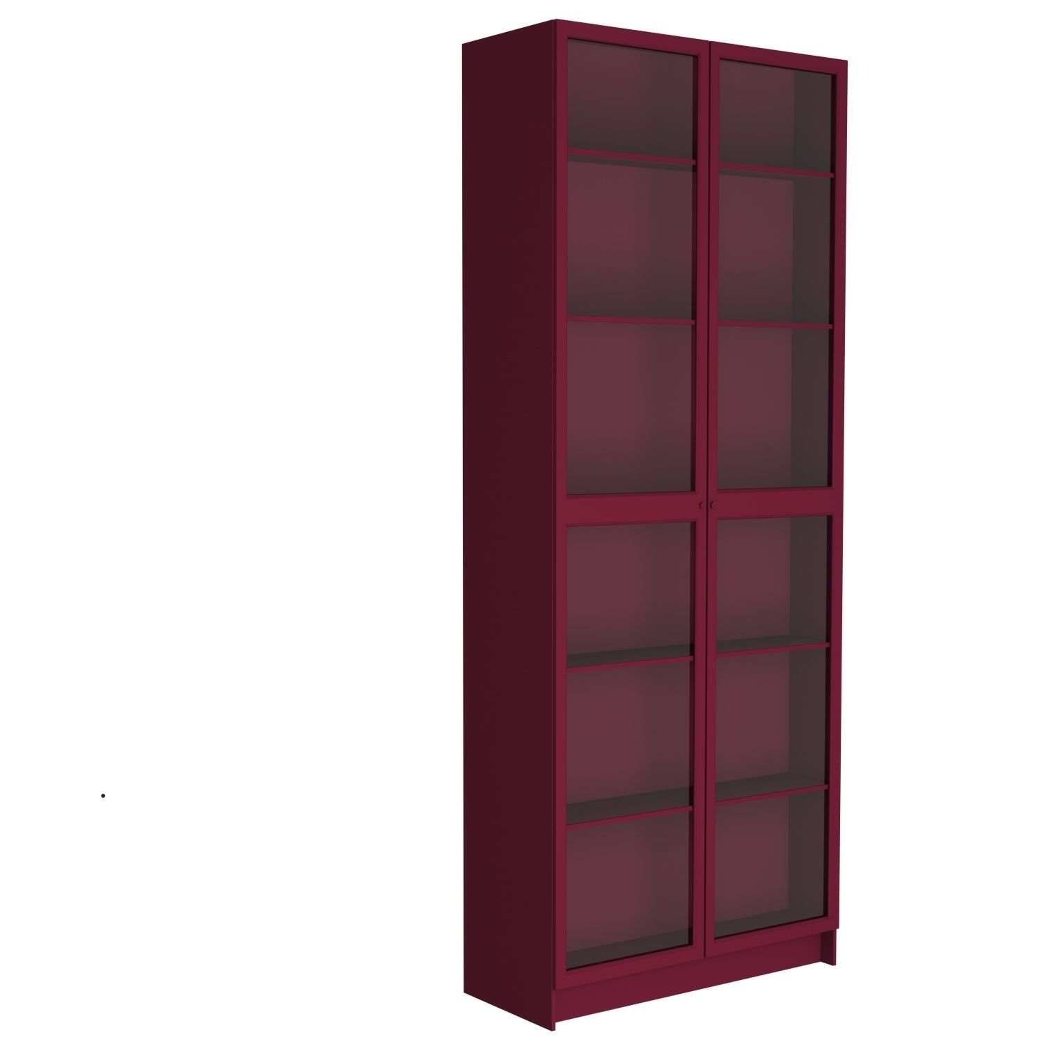 BILLYwardrobe maroon glass bookcase 3D model_2