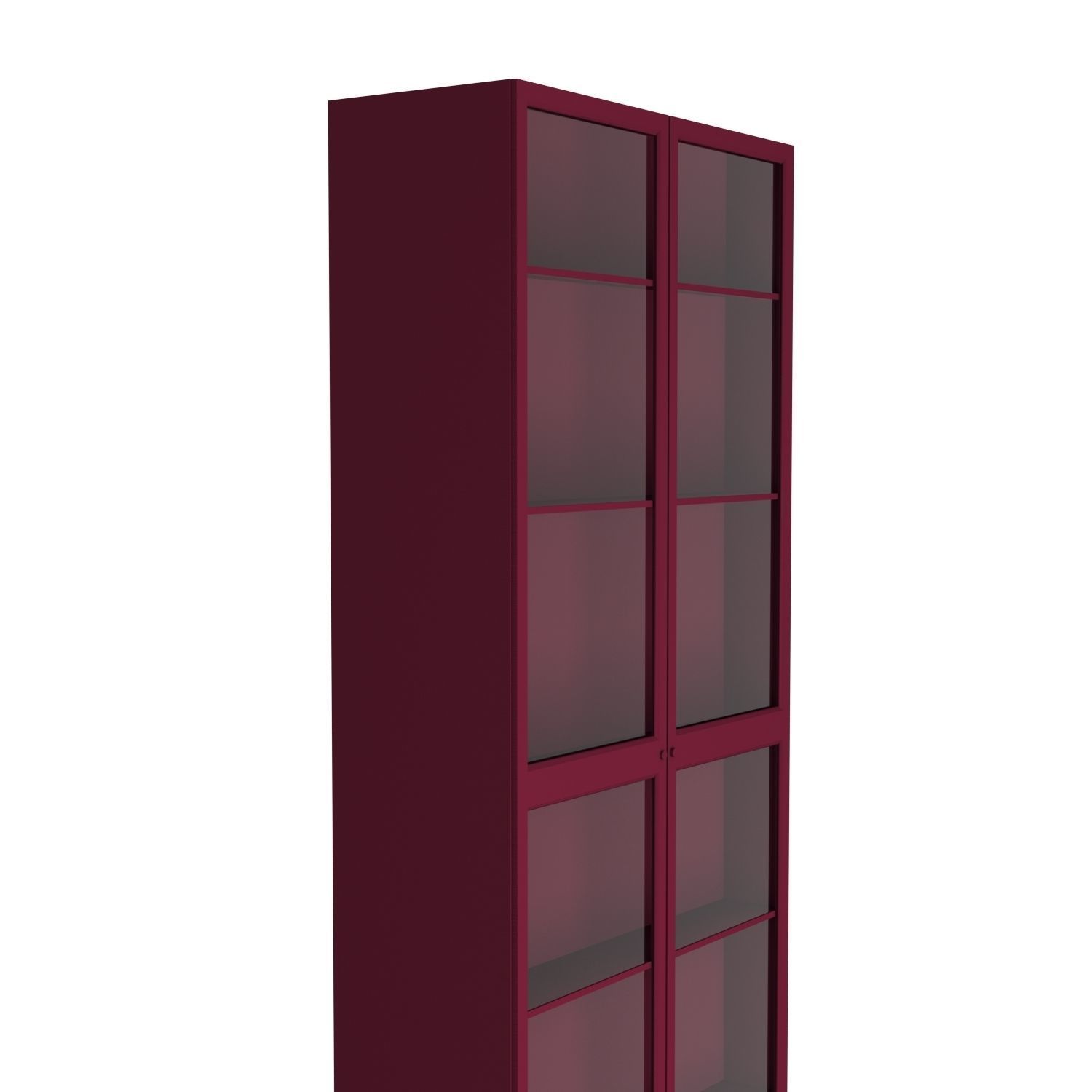 BILLYwardrobe maroon glass bookcase 3D model_3