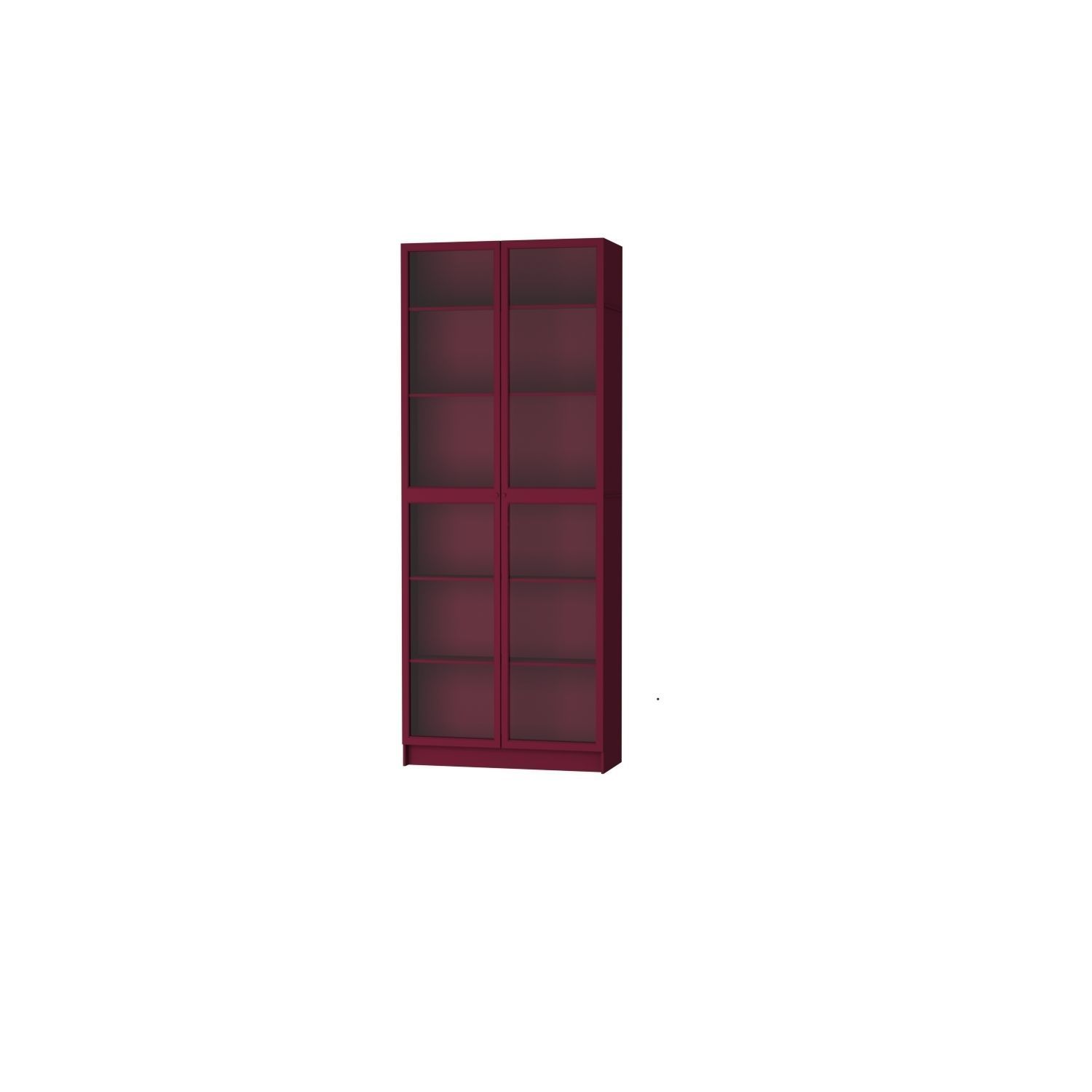 BILLYwardrobe maroon glass bookcase 3D model_1