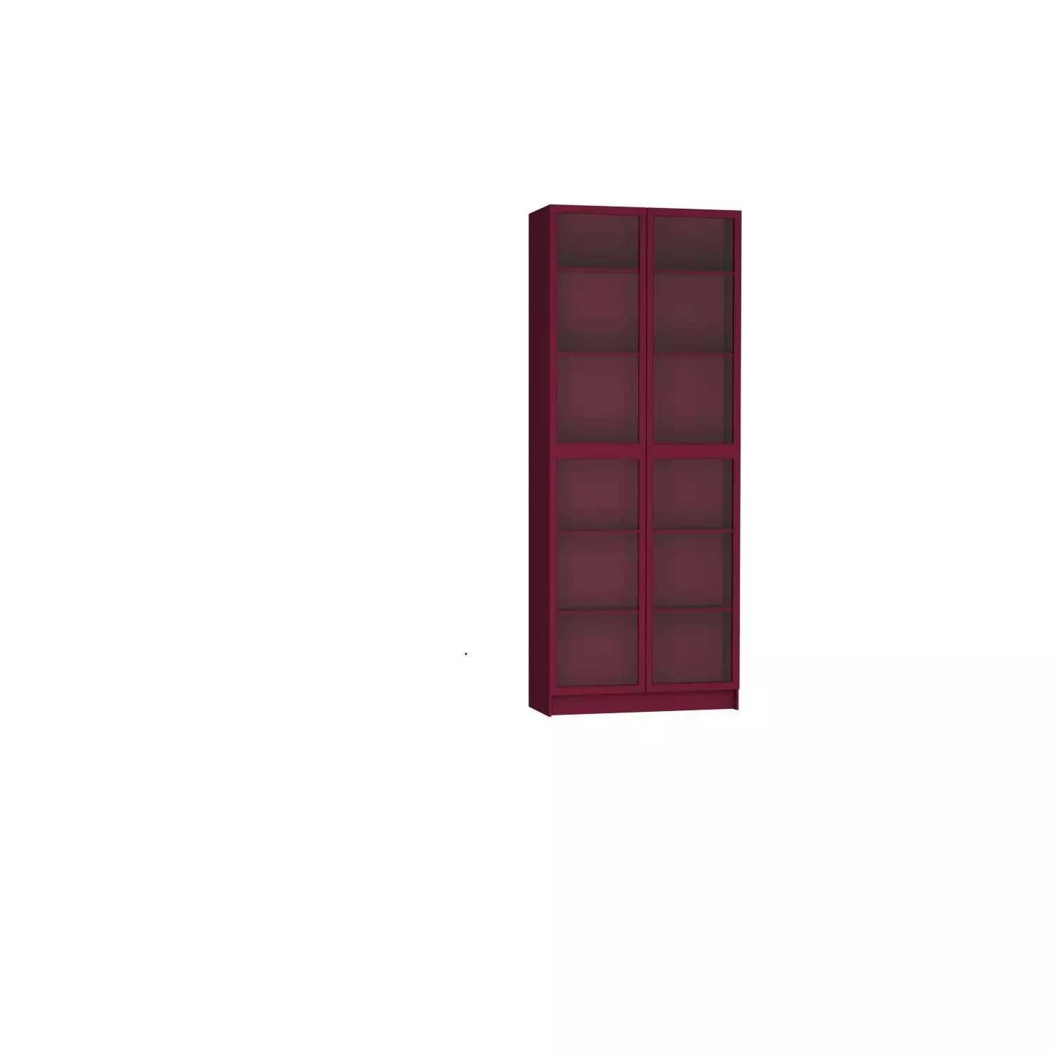 BILLYwardrobe maroon glass bookcase 3D model_0