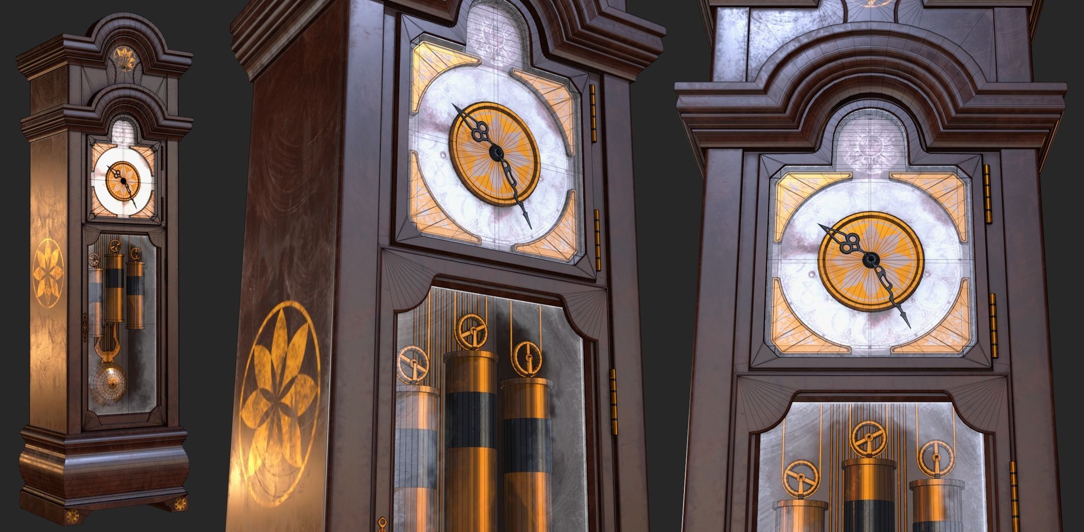 Old Clock Pack PBR 3D Model Collection_7