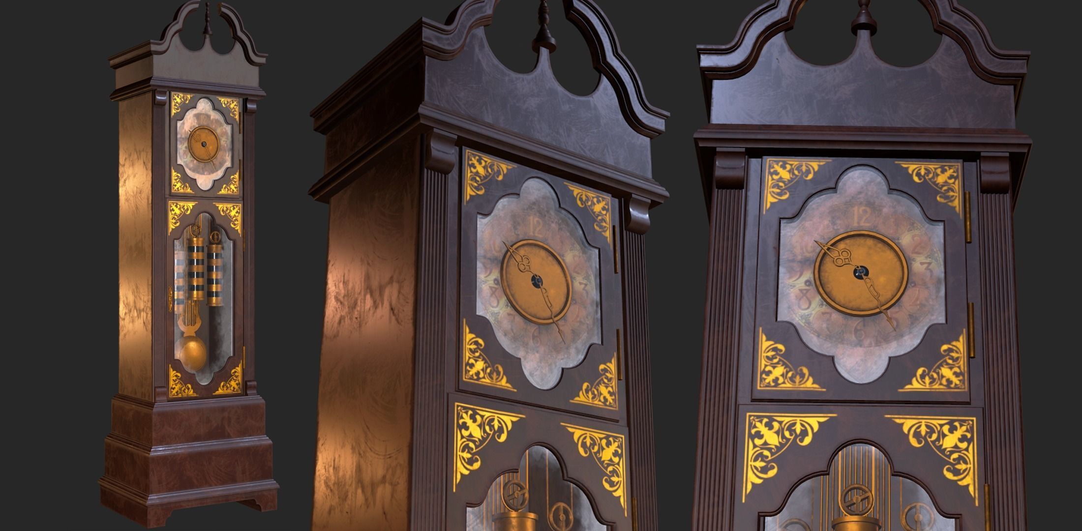 Old Clock Pack PBR 3D Model Collection_11