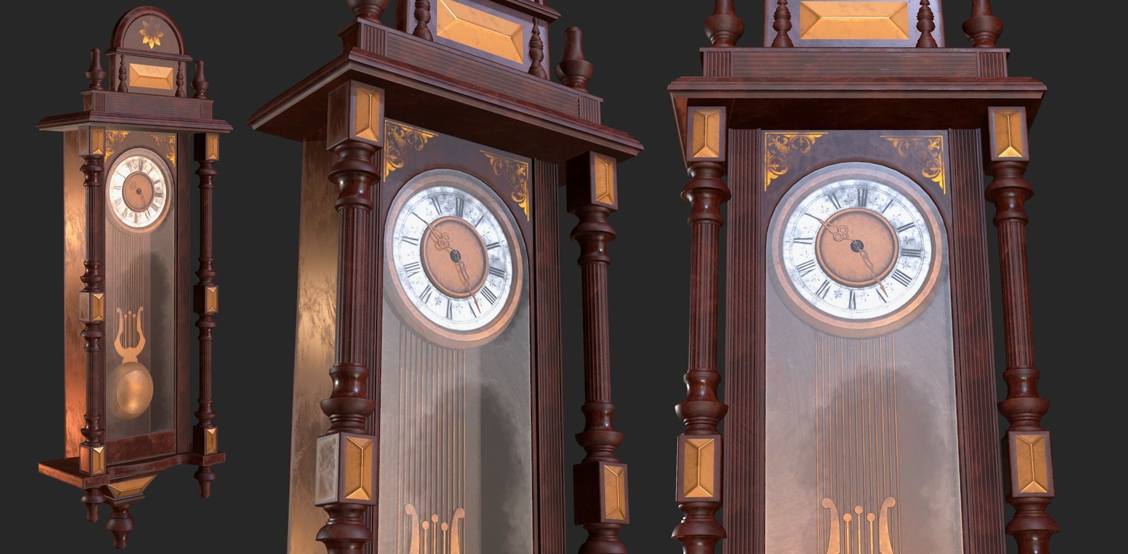 Old Clock Pack PBR 3D Model Collection_23