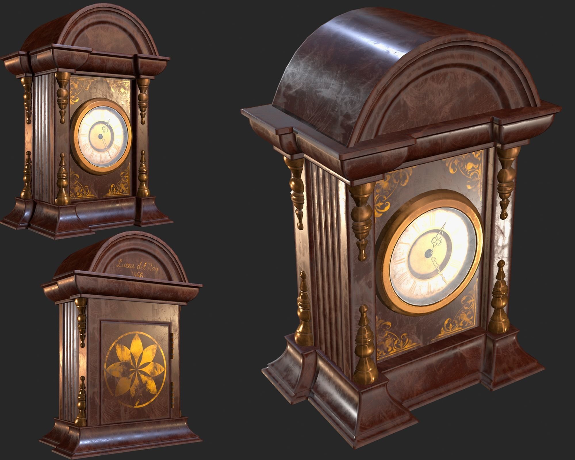 Old Clock Pack PBR 3D Model Collection_29