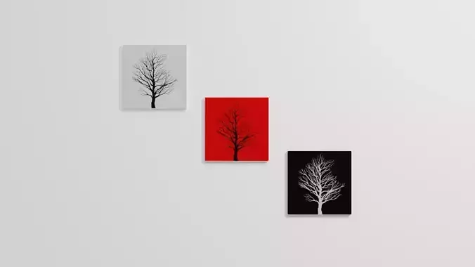 Tree Pictures Low-poly 3D model