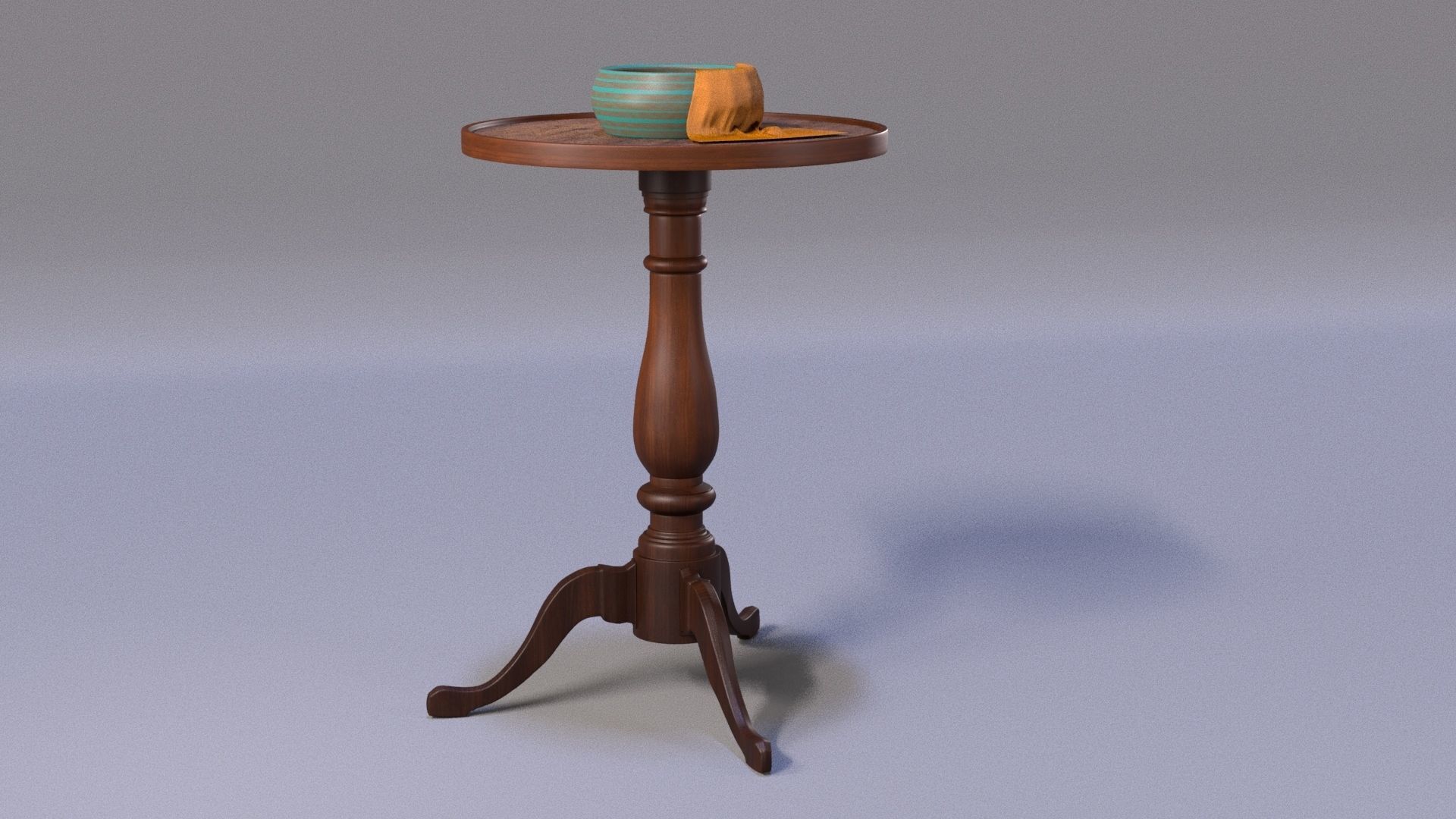 Table Set side 3D model_2