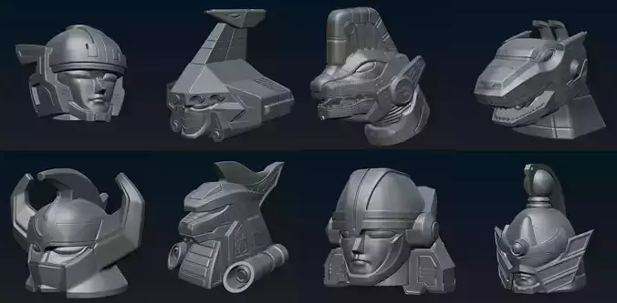 Megazords set of 8 3d helmets
