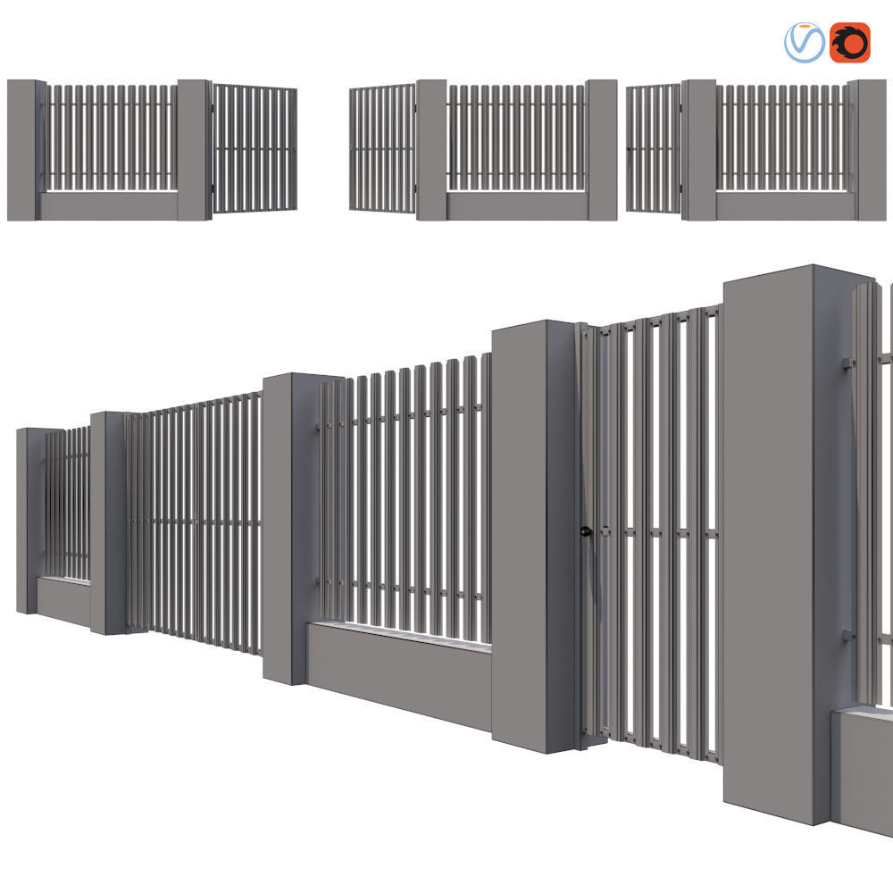 Fence 02 3D model_2