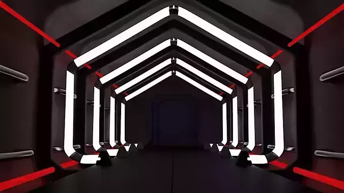 SCI-FI Corridor 3D Model FREE Free 3D model