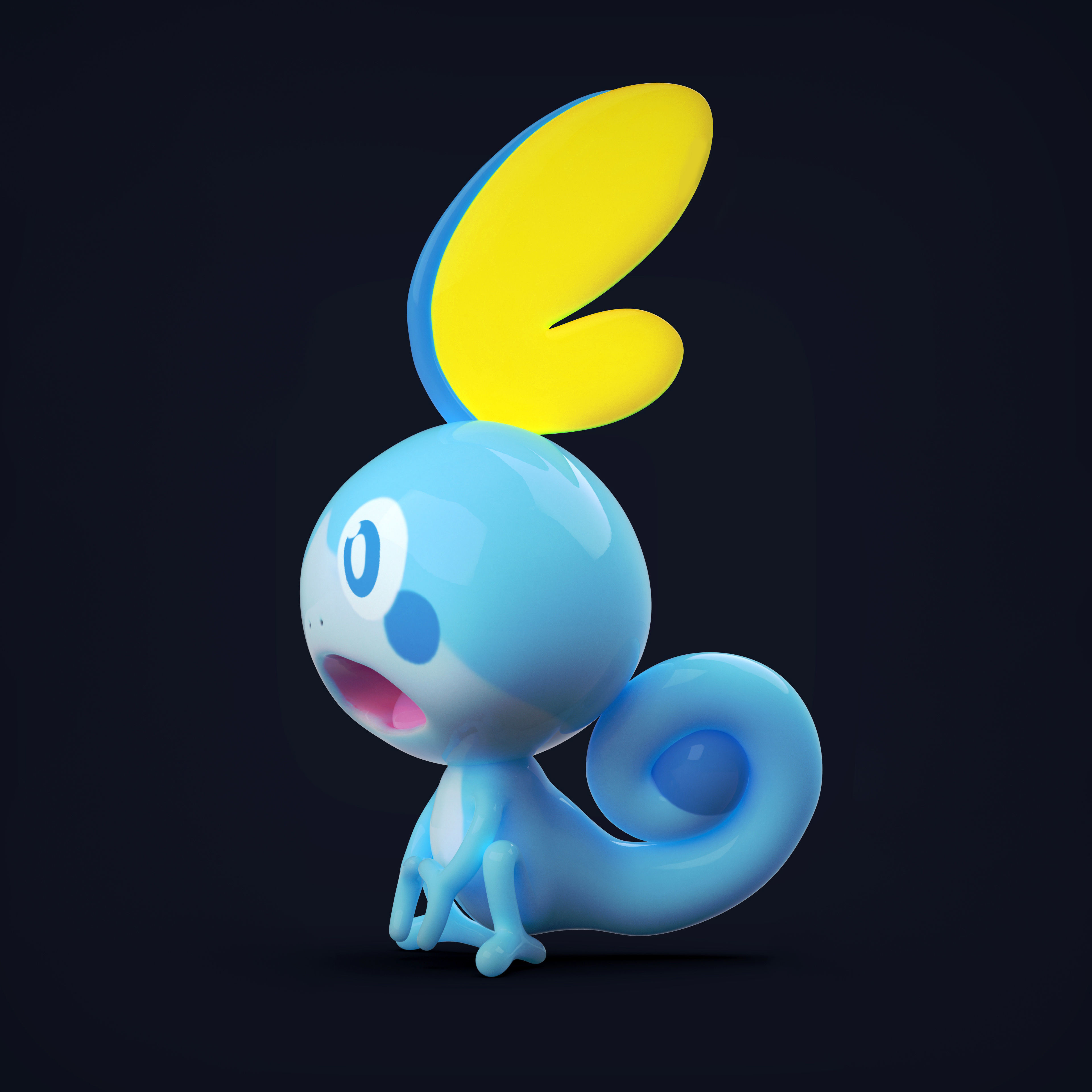 Sobble Rigged Low-poly 3D model_3