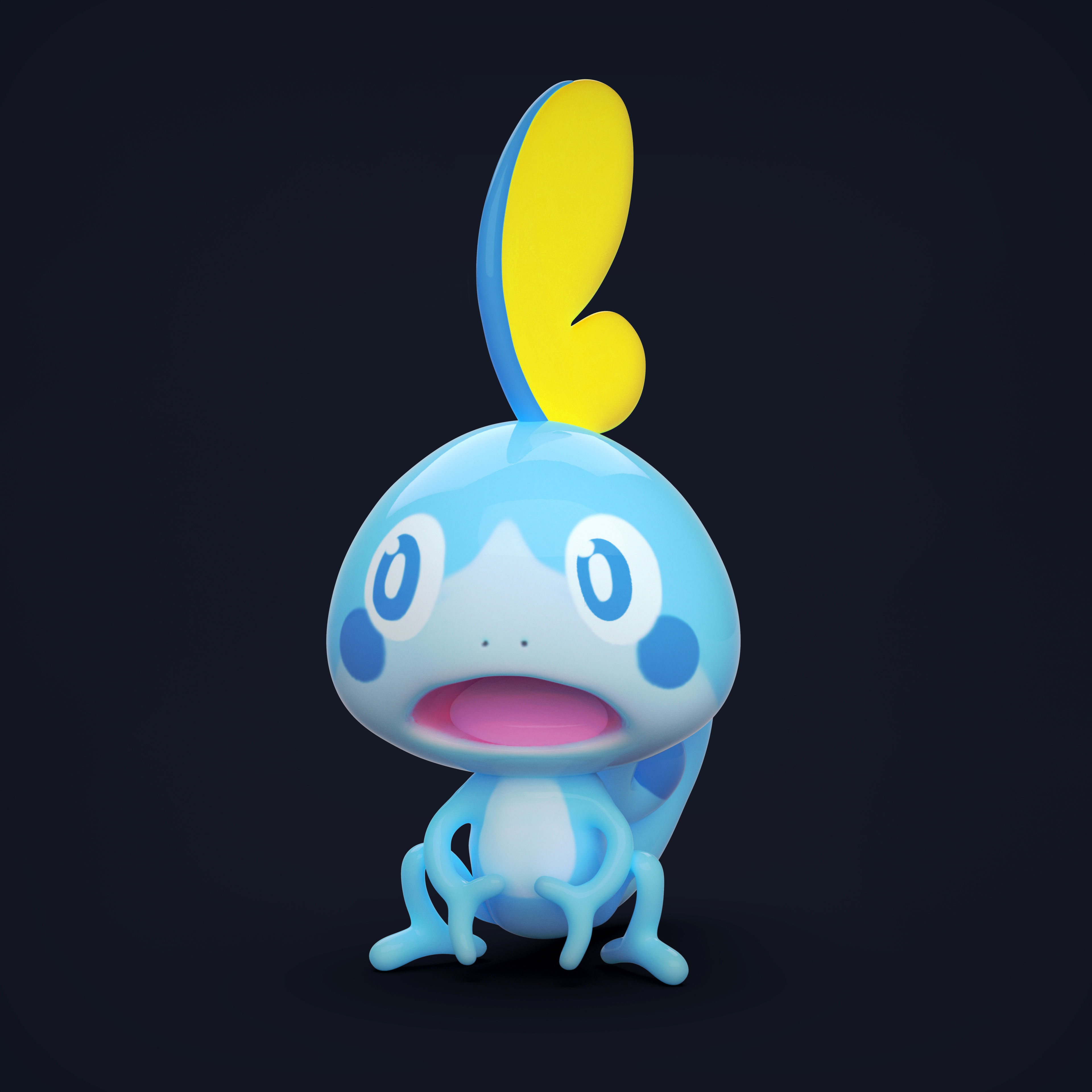 Sobble Rigged Low-poly 3D model_2