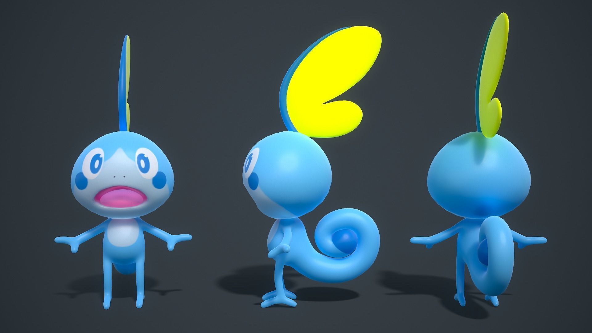 Sobble Rigged Low-poly 3D model_4