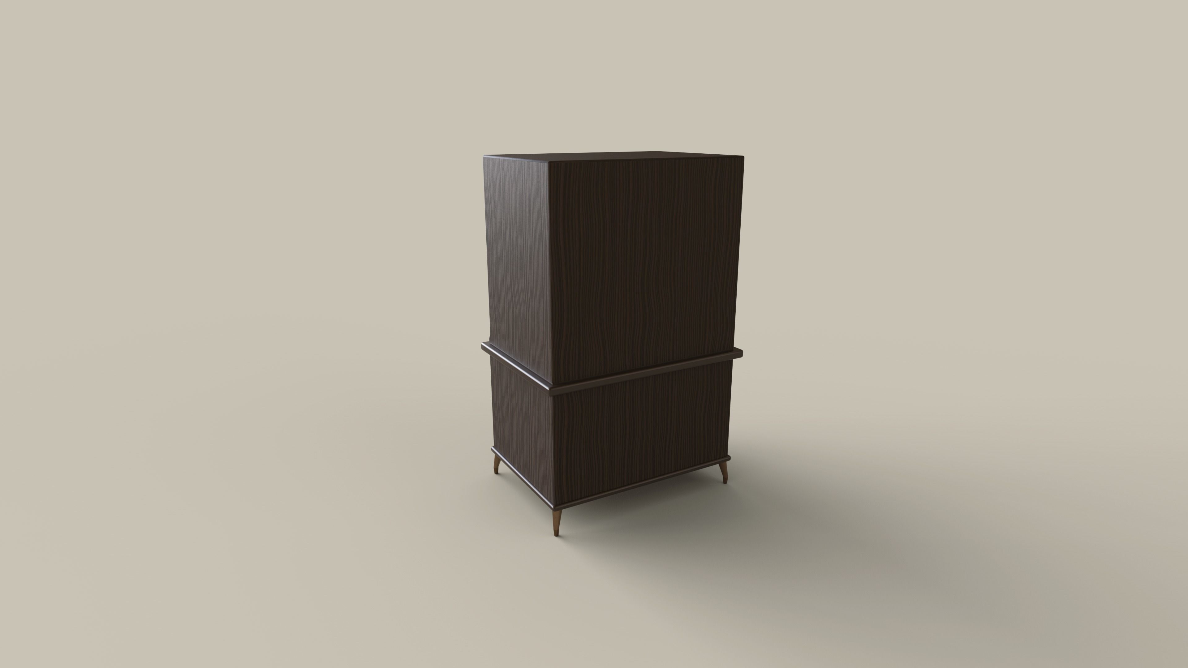Classic Wooden Television Low-poly 3D model_4