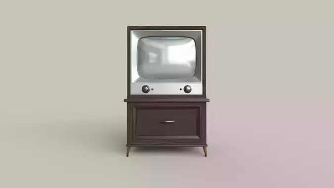 Classic Wooden Television Low-poly 3D model