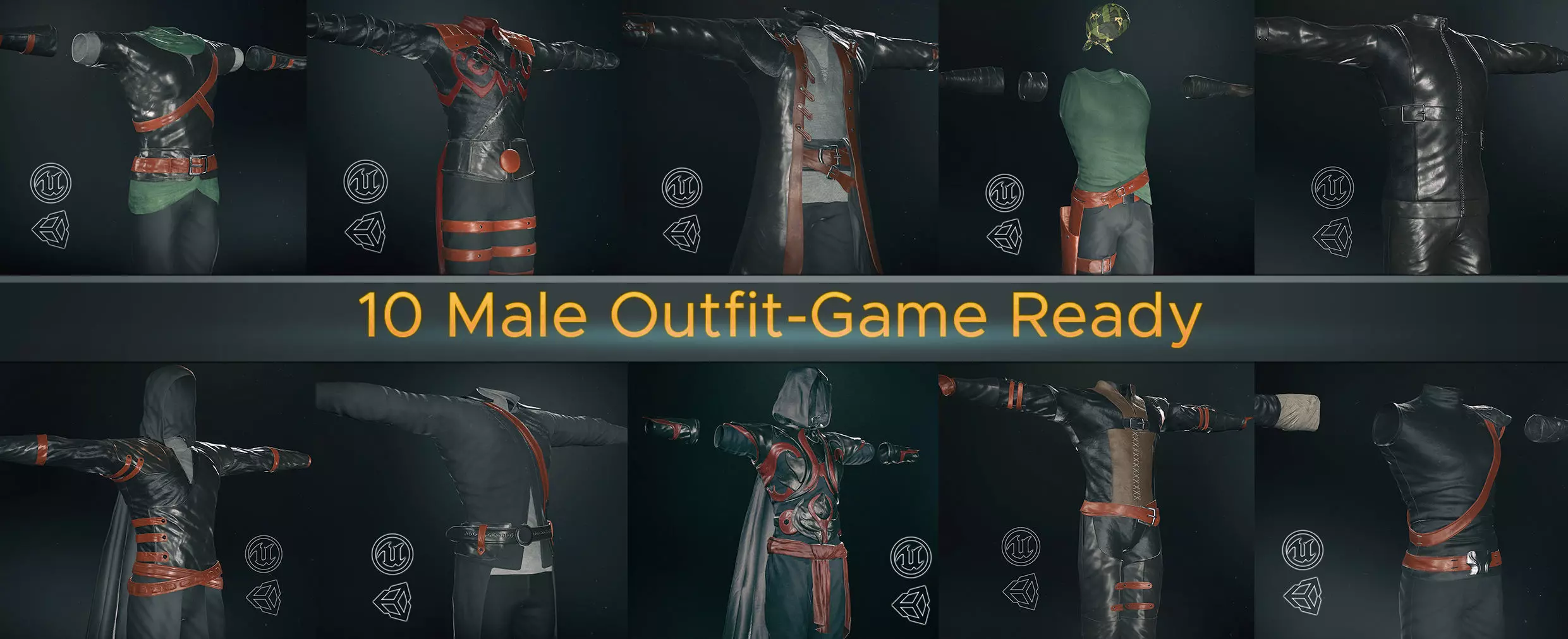 10 Male Outfit -Game Ready 3D Model Collection_0