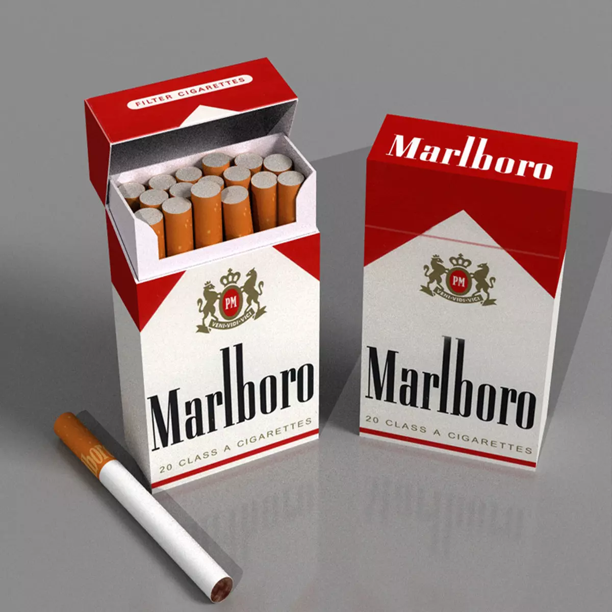 pack of cigarettes Low-poly 3D model_0