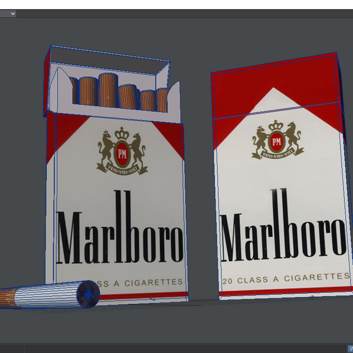 pack of cigarettes Low-poly 3D model_5