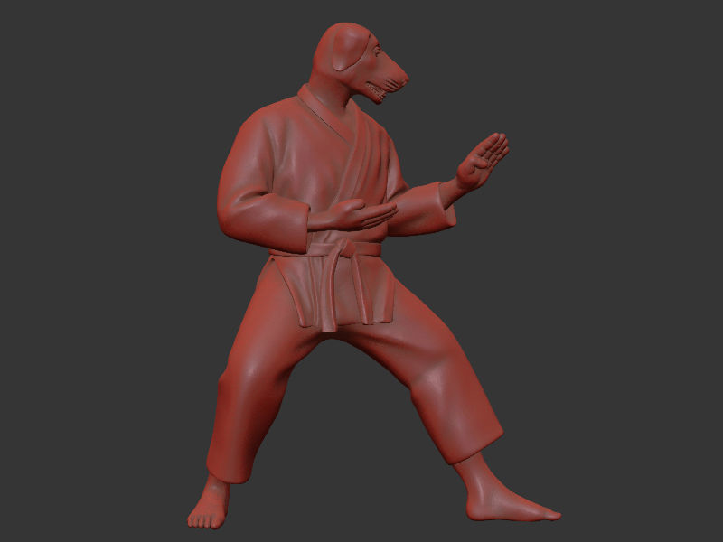 Dog Kokutsu Dachi Stance 3D print model_7