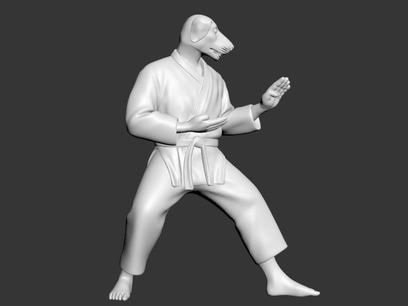 Dog Kokutsu Dachi Stance 3D print model_6