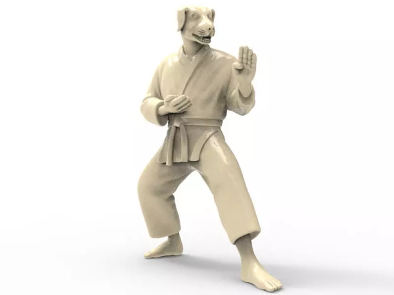 Dog Kokutsu Dachi Stance 3D print model_0