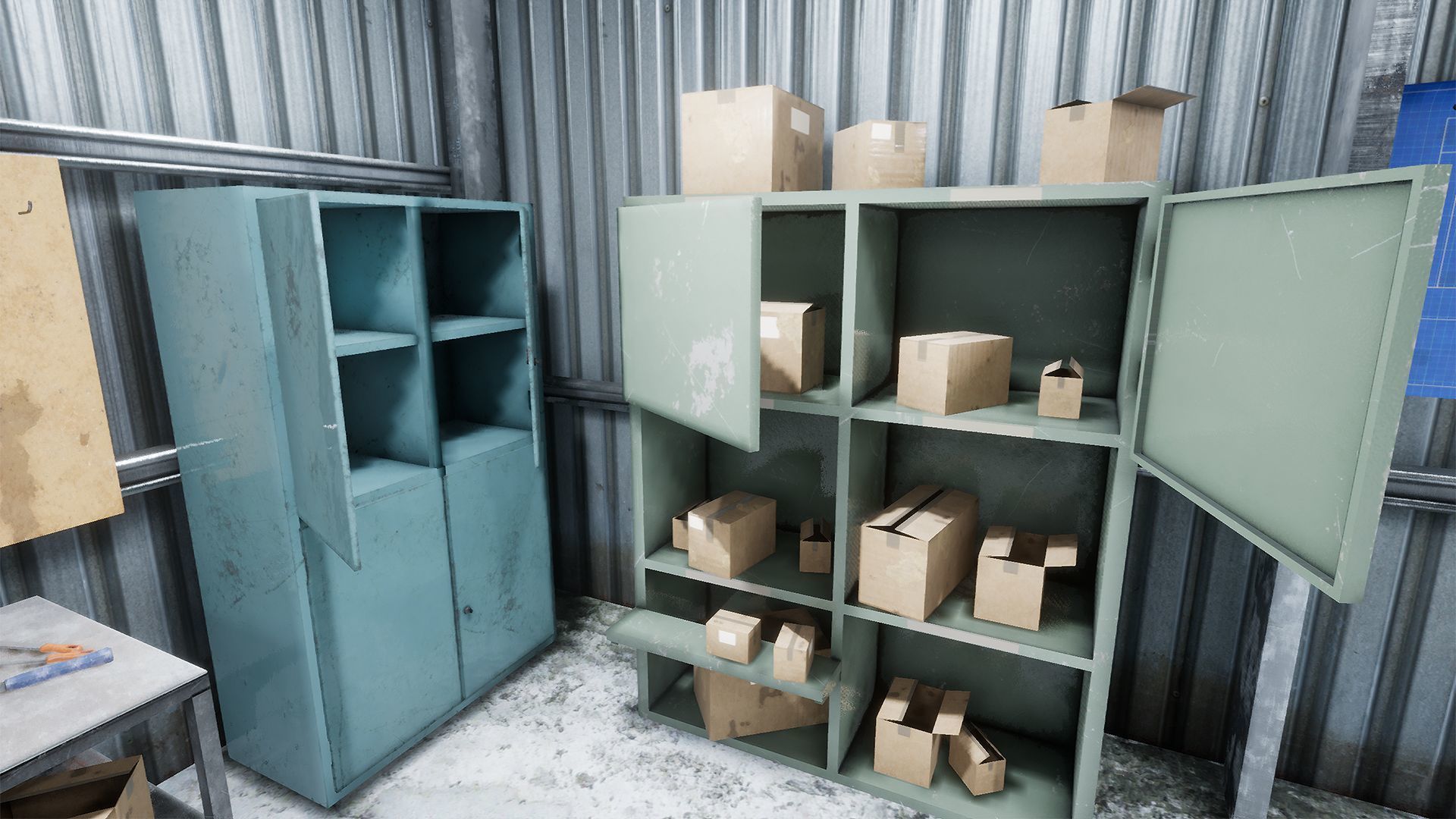 Workshop in metal building Low-poly 3D model_11