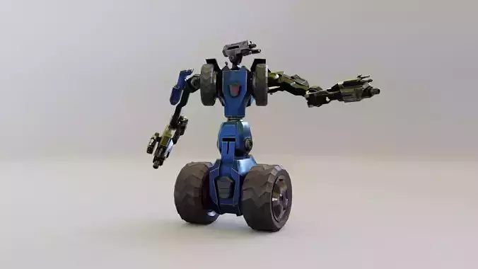 Science fiction Robot Fighter and Destroyer Animated Low-poly 3D model Science fiction Robot Fighter and Destroyer Animated Low-poly 3D model