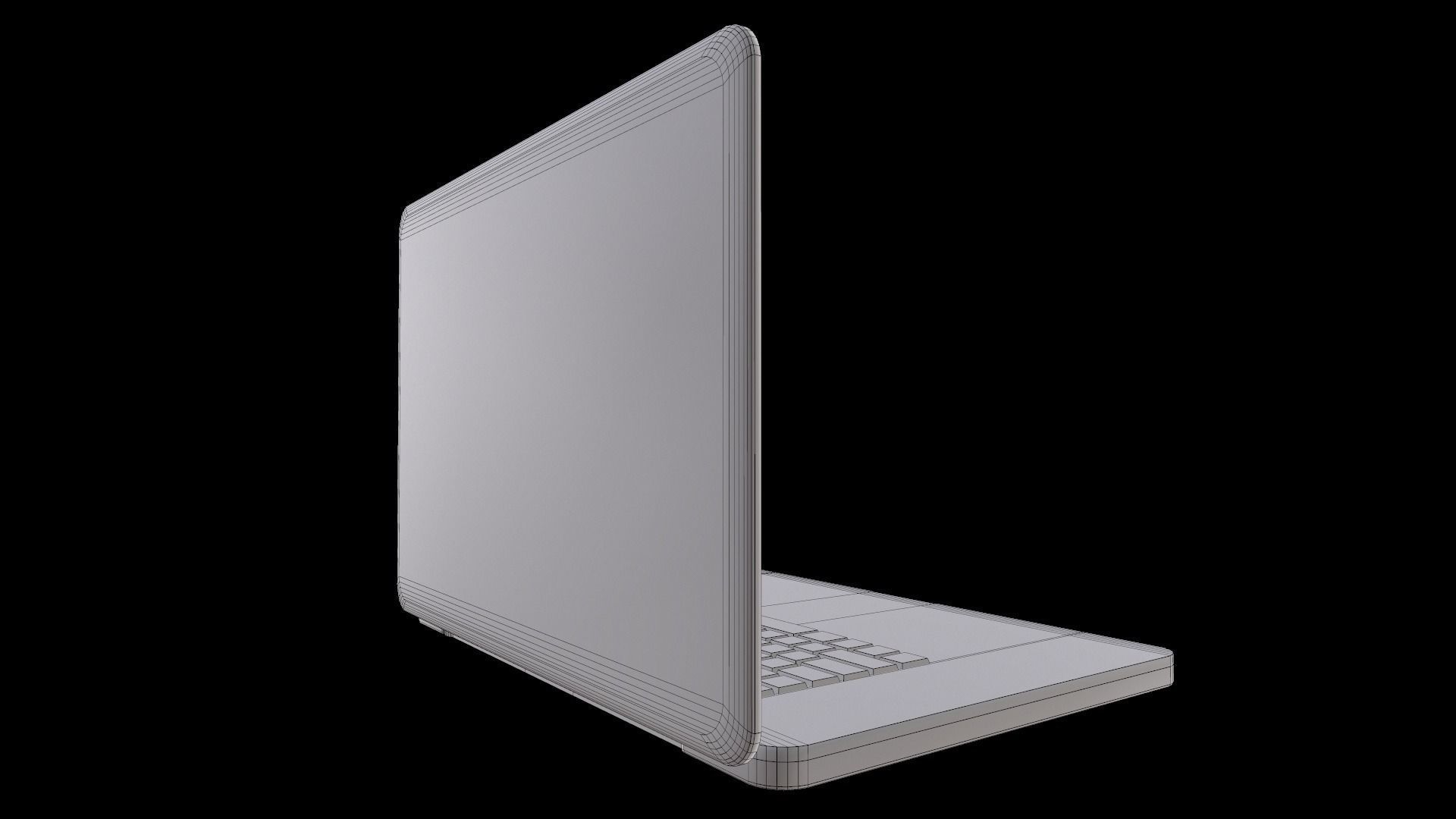 Laptop Macbook Pro Low-poly 3D model_7