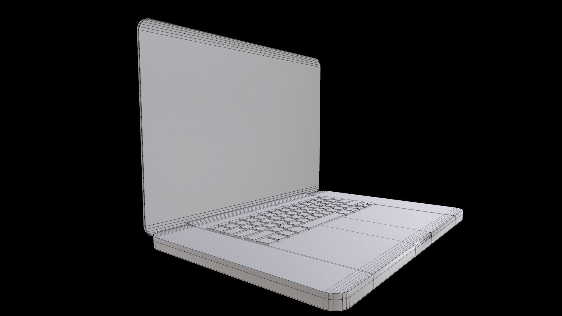 Laptop Macbook Pro Low-poly 3D model_4