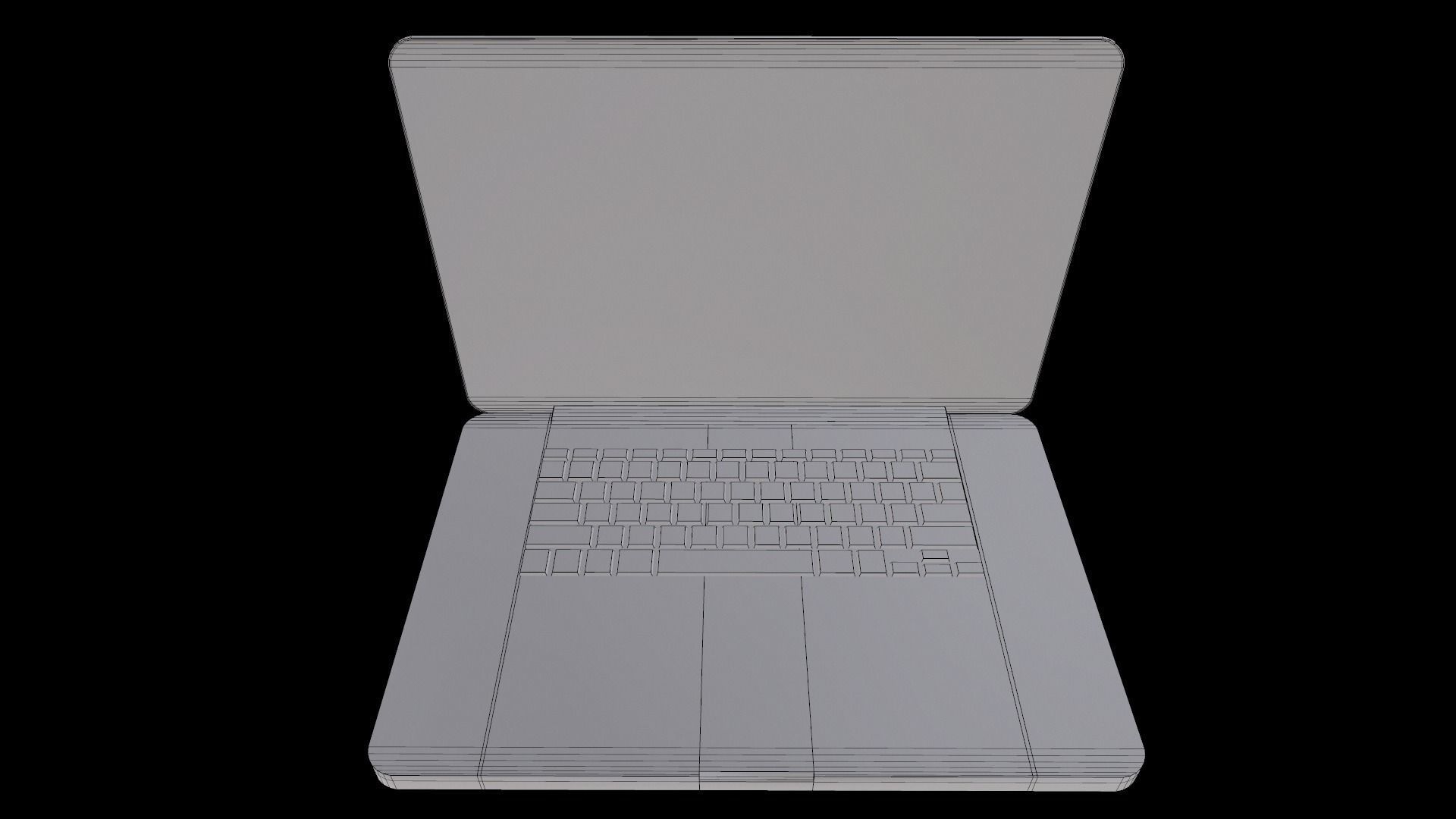 Laptop Macbook Pro Low-poly 3D model_5