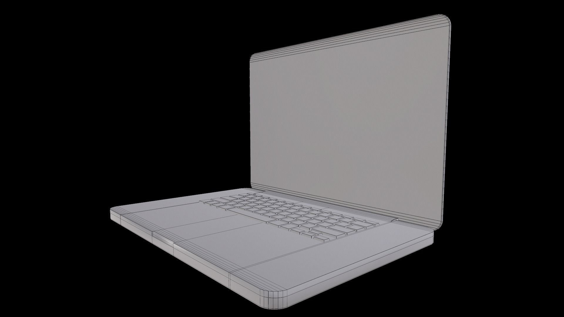 Laptop Macbook Pro Low-poly 3D model_6