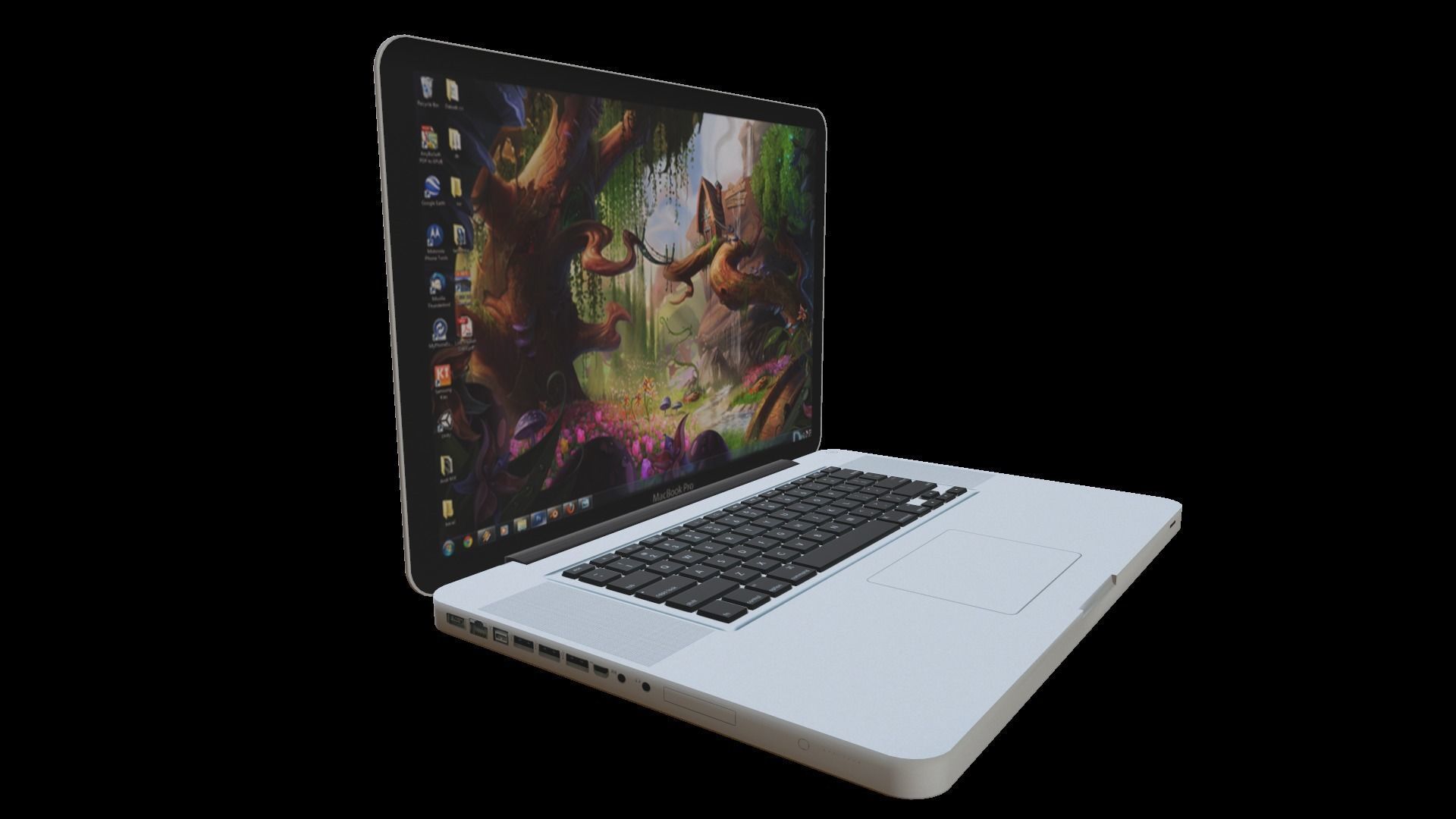 Laptop Macbook Pro Low-poly 3D model_2