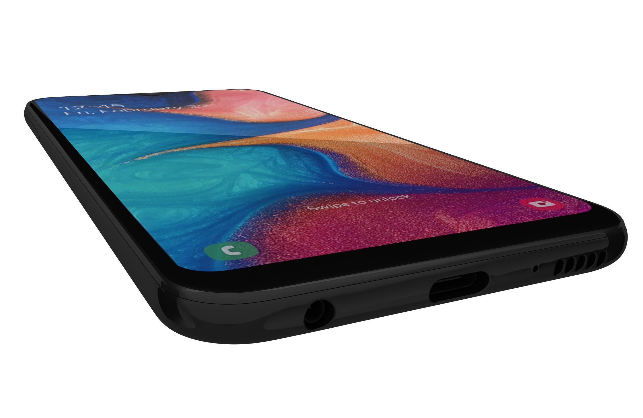 Samsung Galaxy A20e Black 3D model_9