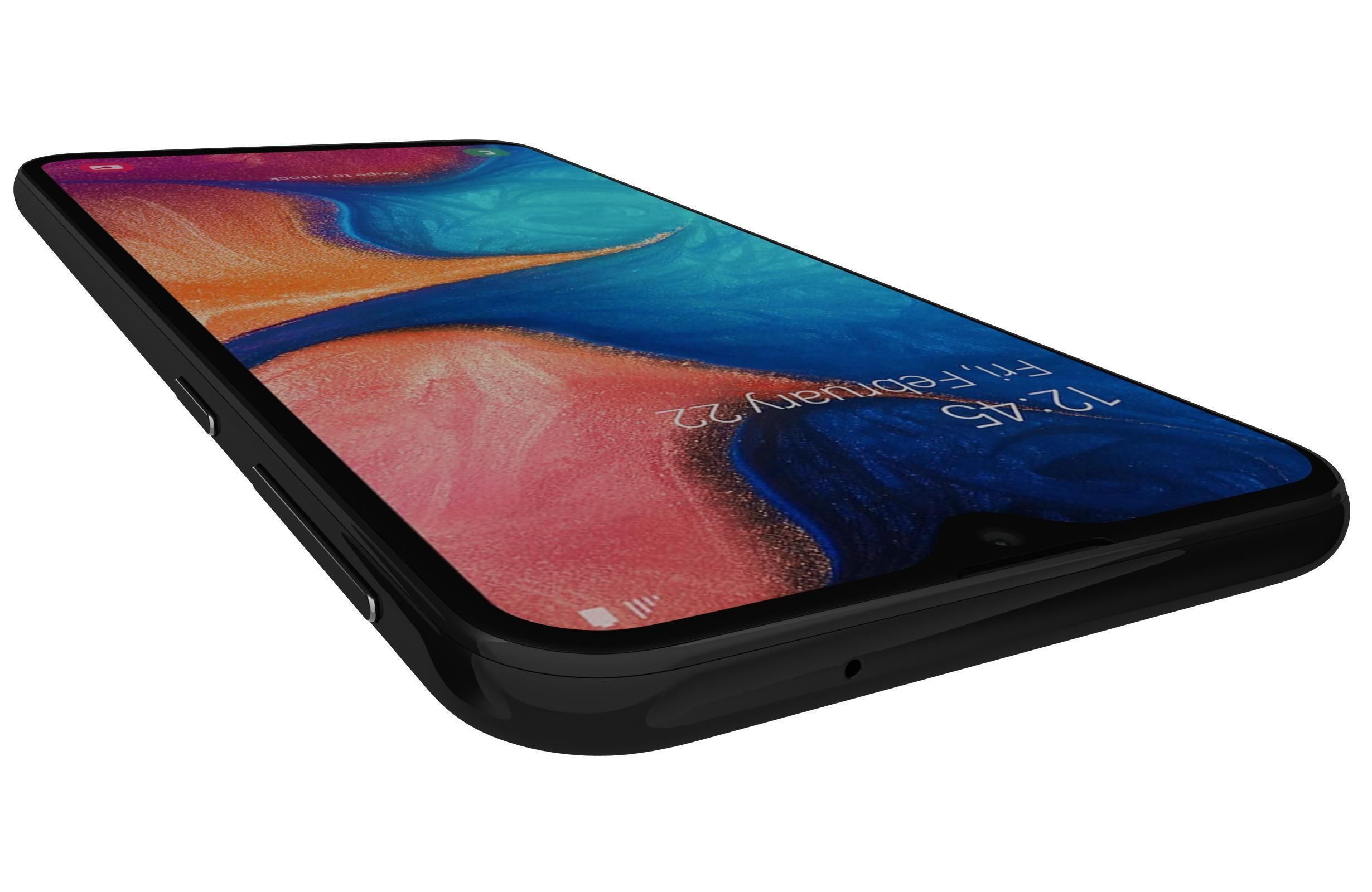 Samsung Galaxy A20e Black 3D model_8
