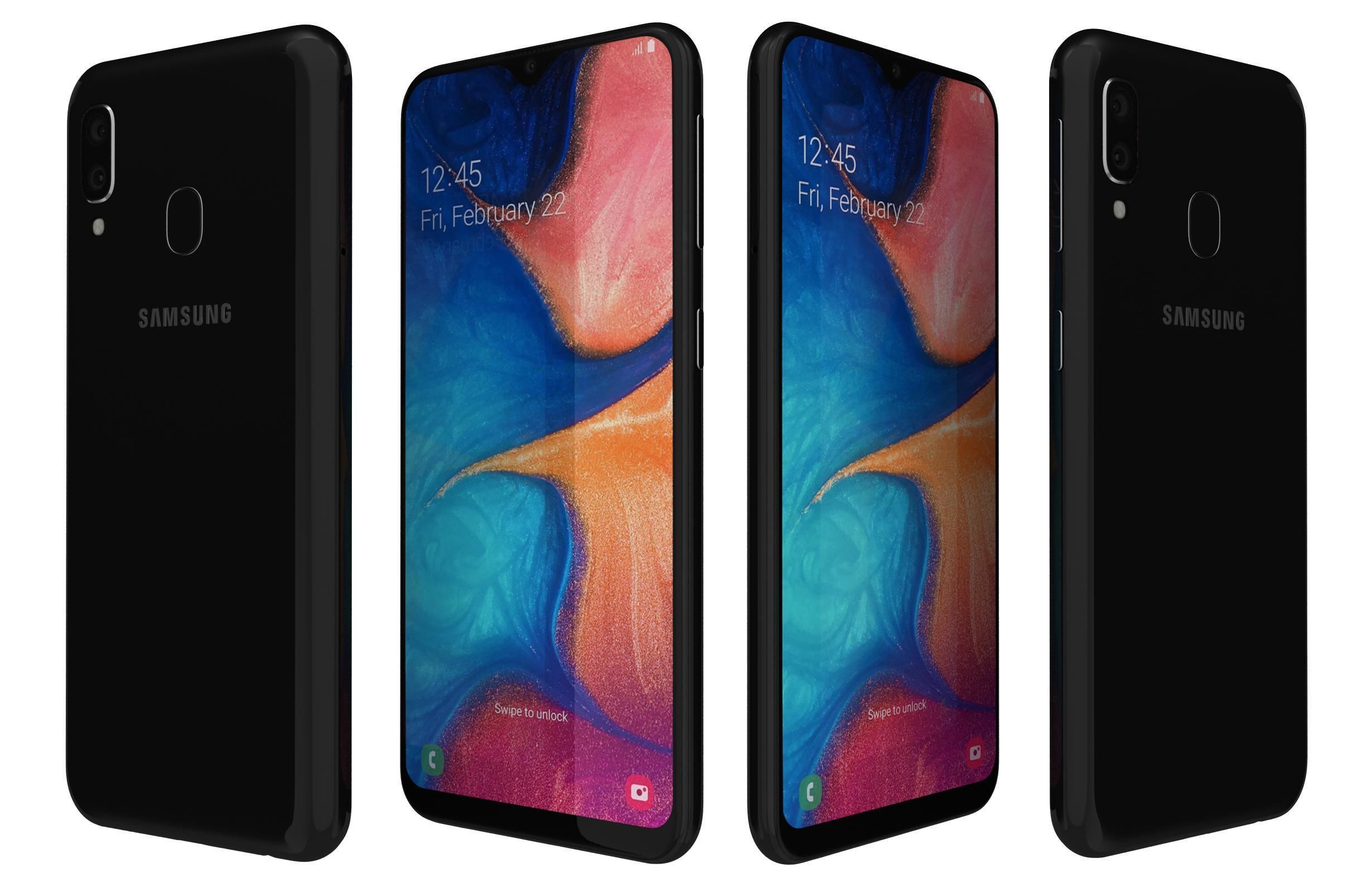 Samsung Galaxy A20e Black 3D model_1