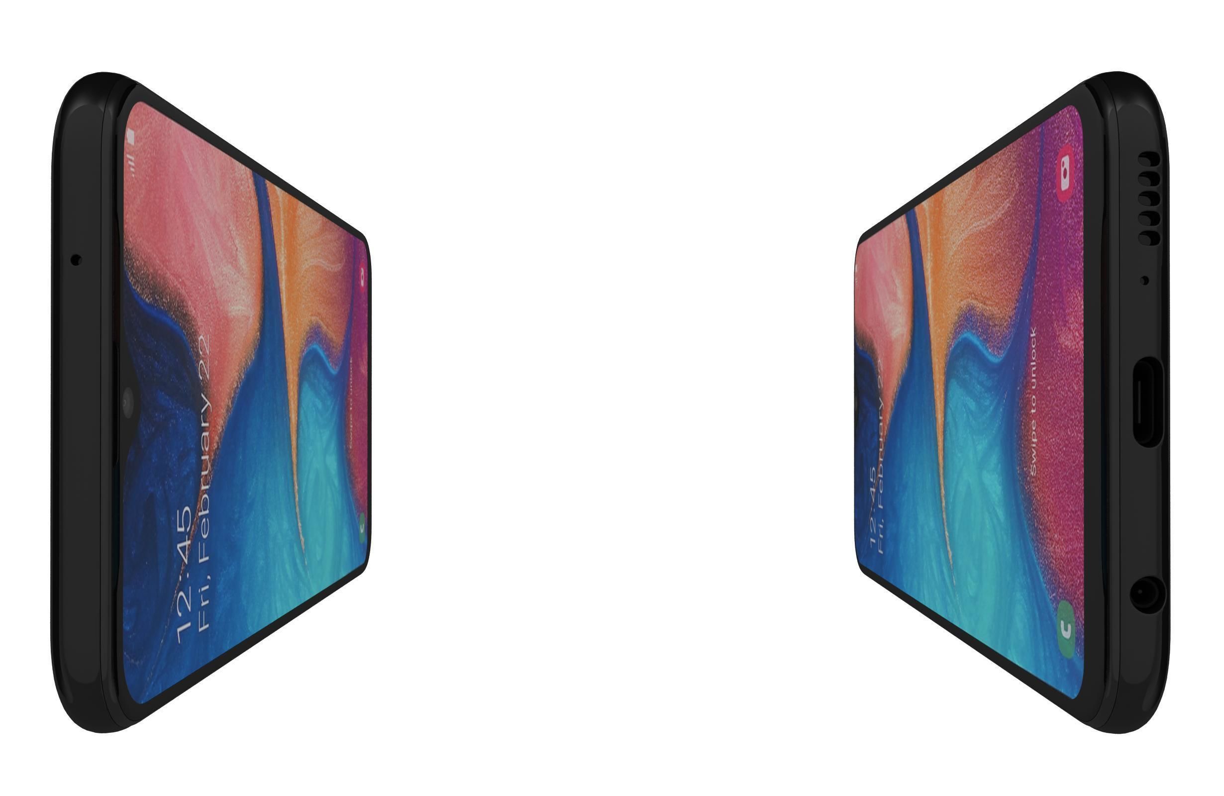 Samsung Galaxy A20e Black 3D model_5