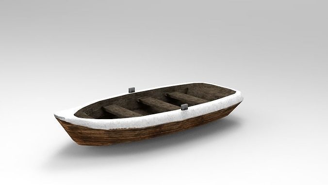 Low Poly Boat wooden Low-poly 3D model