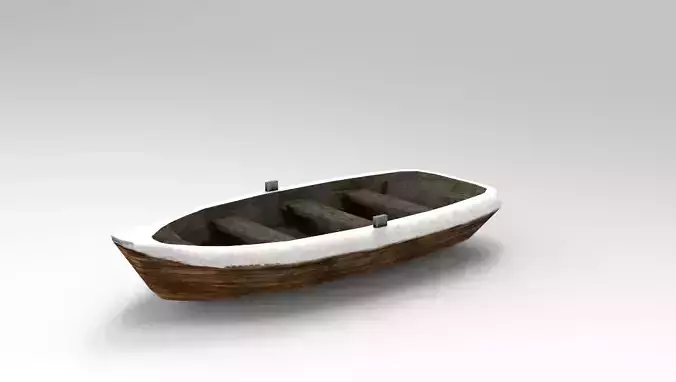 Low Poly Boat wooden Low-poly 3D model