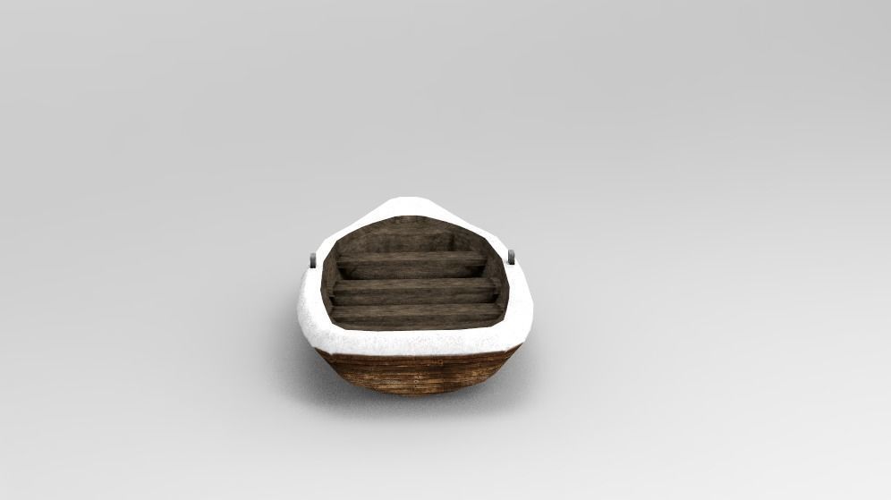 Low Poly Boat wooden Low-poly 3D model_3