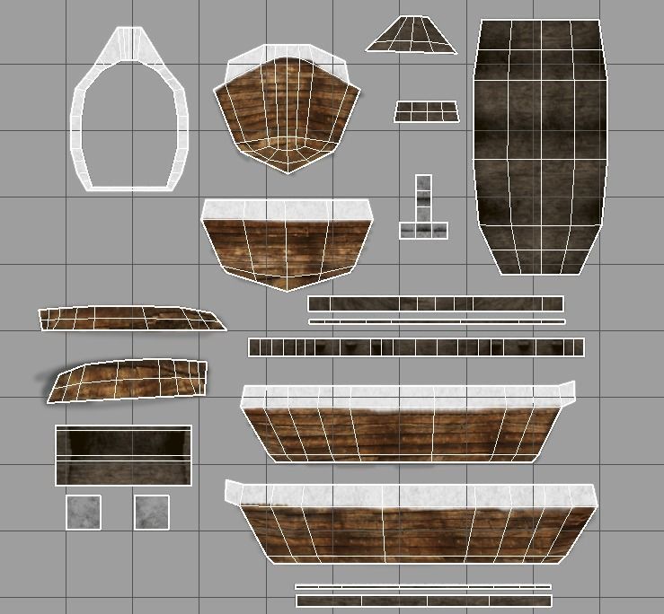 Low Poly Boat wooden Low-poly 3D model_9