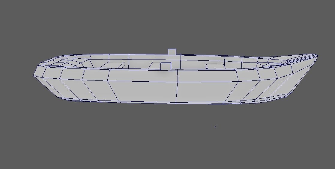 Low Poly Boat wooden Low-poly 3D model_13