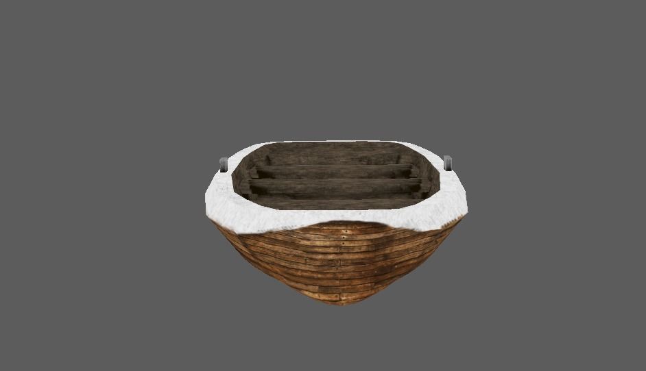 Low Poly Boat wooden Low-poly 3D model_8