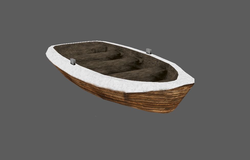 Low Poly Boat wooden Low-poly 3D model_6